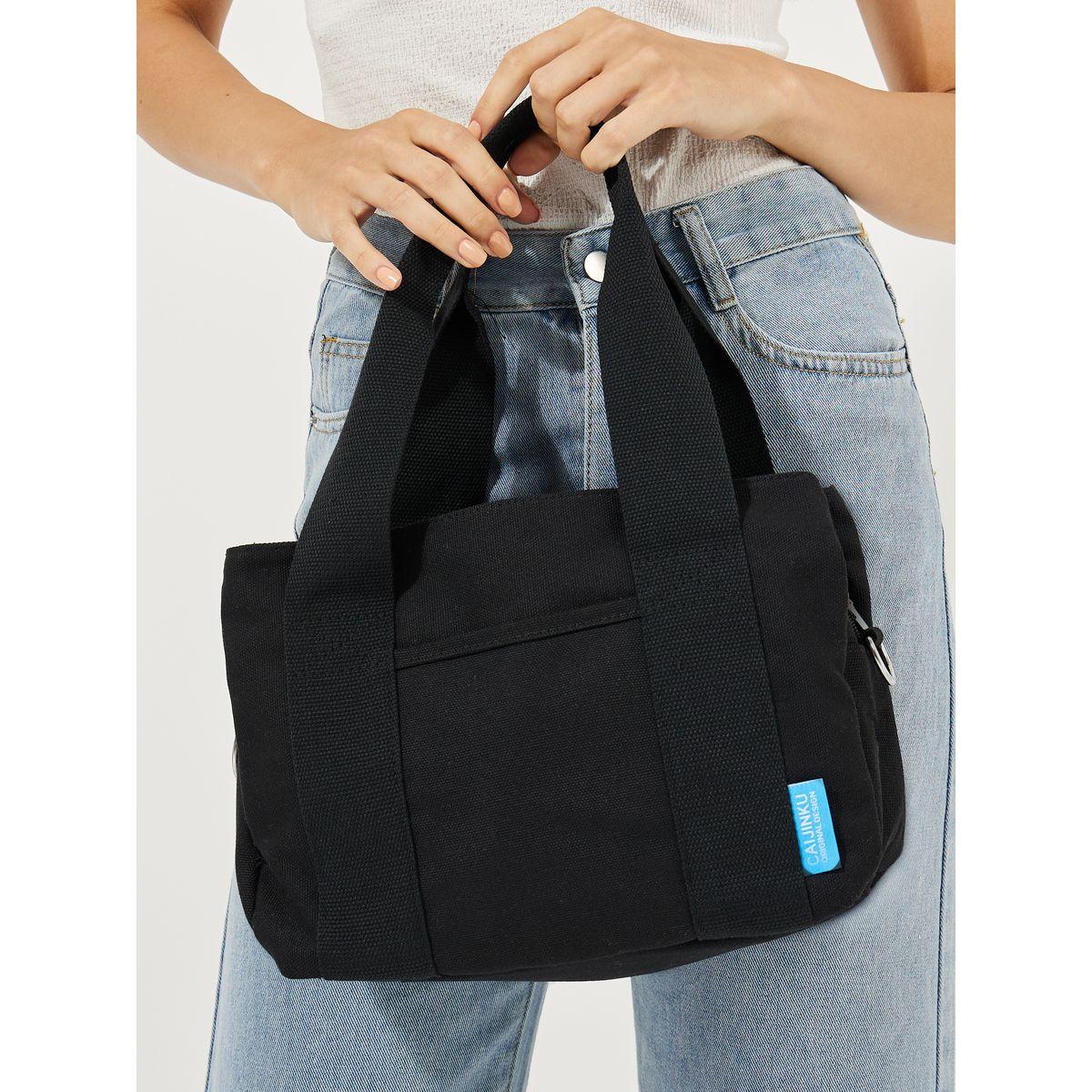 Styli Plain Handbag with Dual Strap-women-bagsandwallets-handbags-image-3