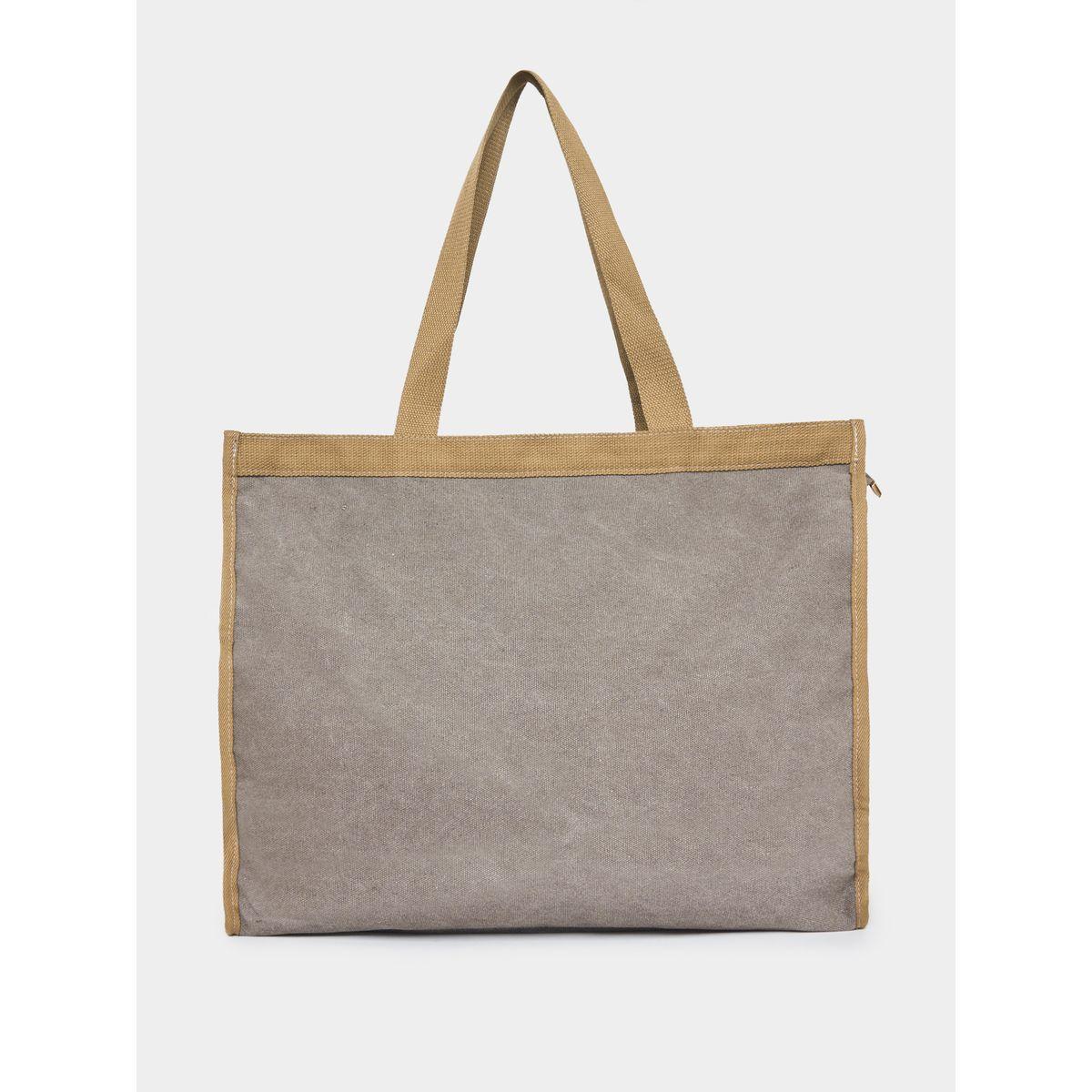 Styli Slogan Print Tote Bag with Zip Closure-women-bagsandwallets-handbags-image-5