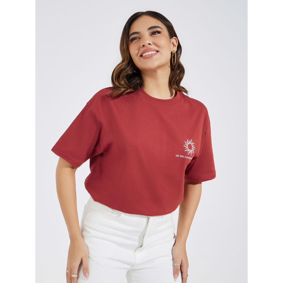 تيشيرت فضفاض مطبع بطبعة جرافيك-women-clothing-tshirts-image-1