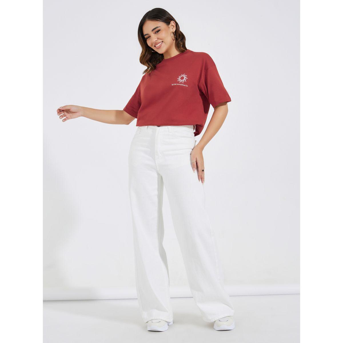 تيشيرت فضفاض مطبع بطبعة جرافيك-women-clothing-tshirts-image-2