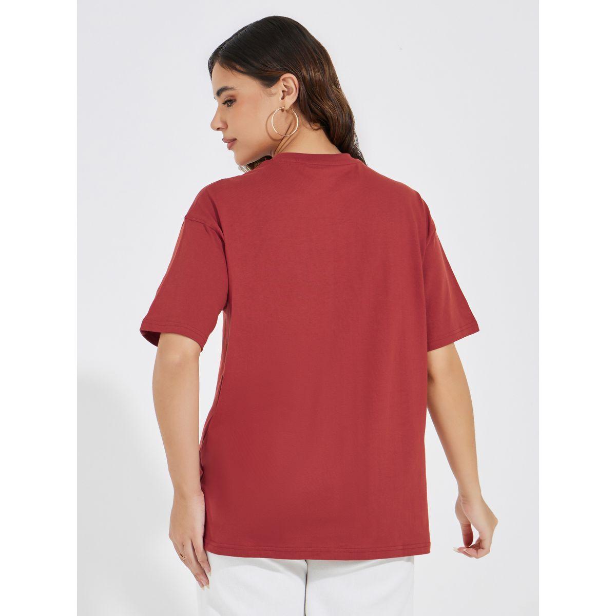تيشيرت فضفاض مطبع بطبعة جرافيك-women-clothing-tshirts-image-5
