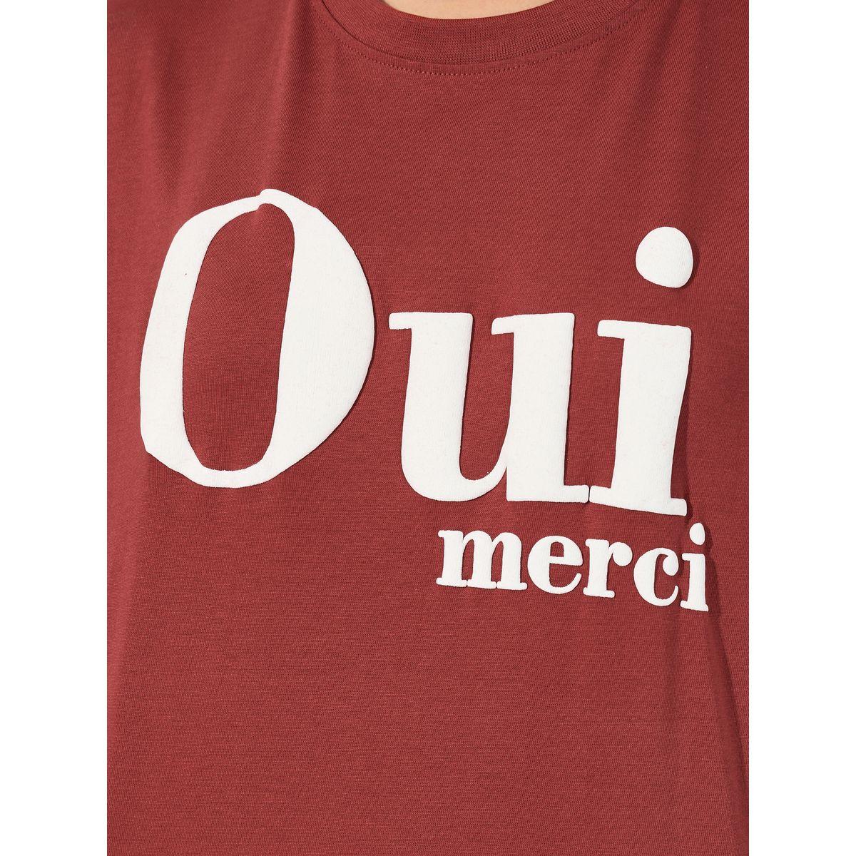 تيشيرت فضفاض مطبع بطبعة كتابة-women-clothing-tshirts-image-3