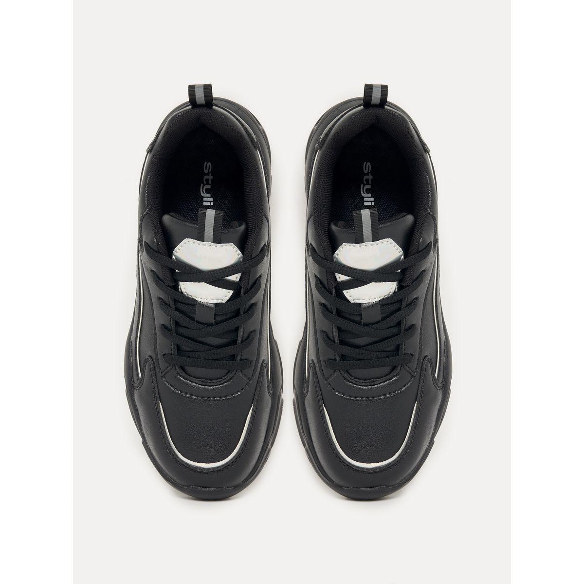Styli Patch Decor Lace Up Sneakers-women-shoes-sneakers-image-6