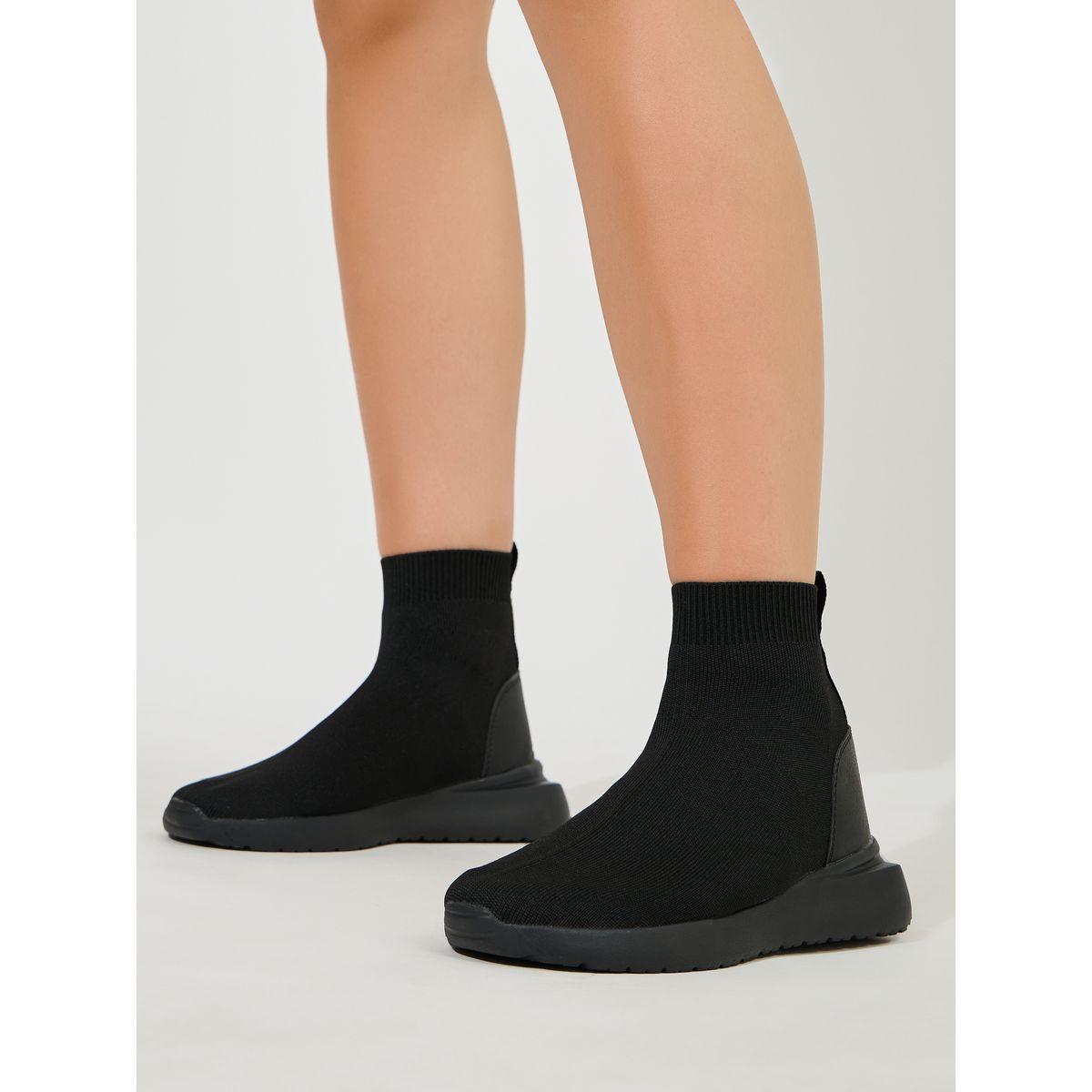 Styli Knit Sock Slip On Sneakers-women-shoes-sneakers-image-1