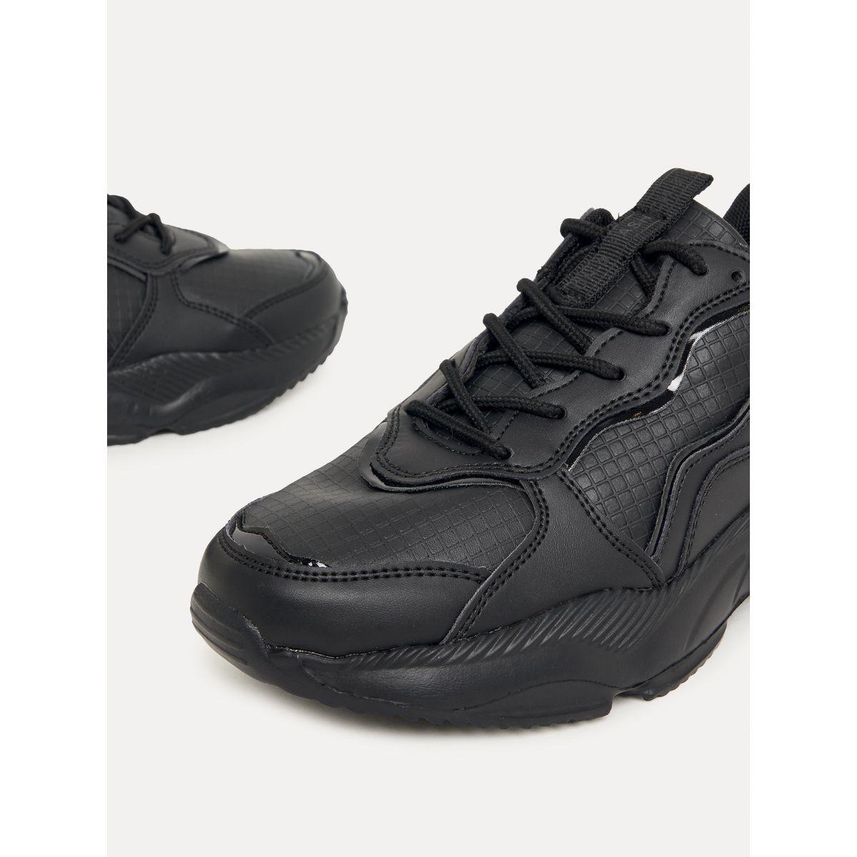 Styli Textured Web Design Lace-Up Sneakers-women-shoes-sneakers-image-4