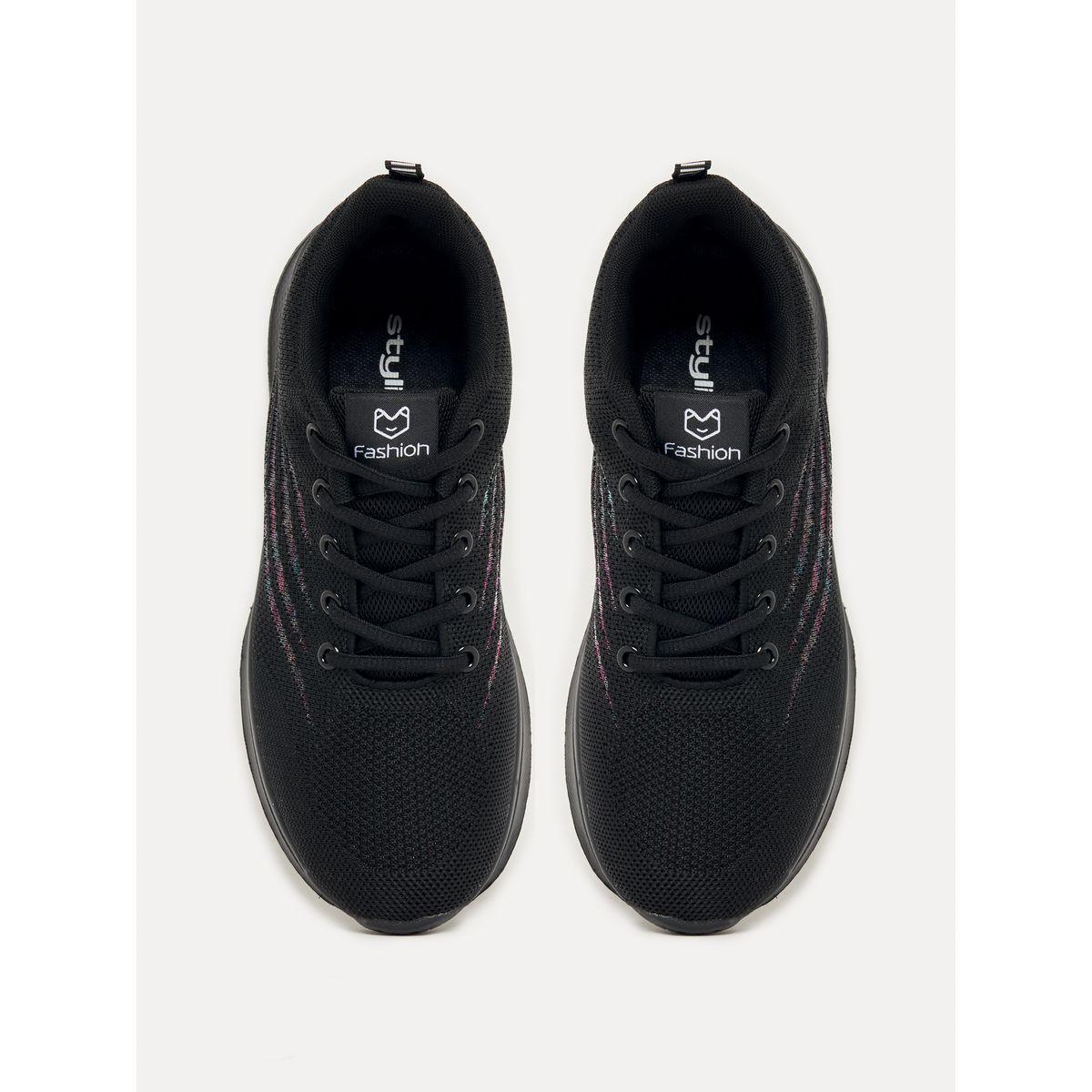 Styli Textured Lace-Up Sneakers-women-shoes-sneakers-image-6