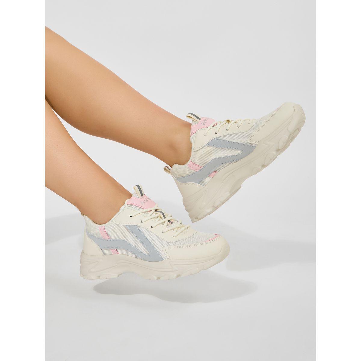 Styli Mesh Upper Textured Sneakers-women-shoes-sneakers-image-1
