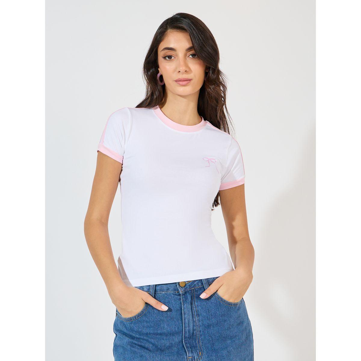 Styli Cotton Stretch Bow Graphic Print Fitted T-Shirt-women-clothing-tshirts-image-3