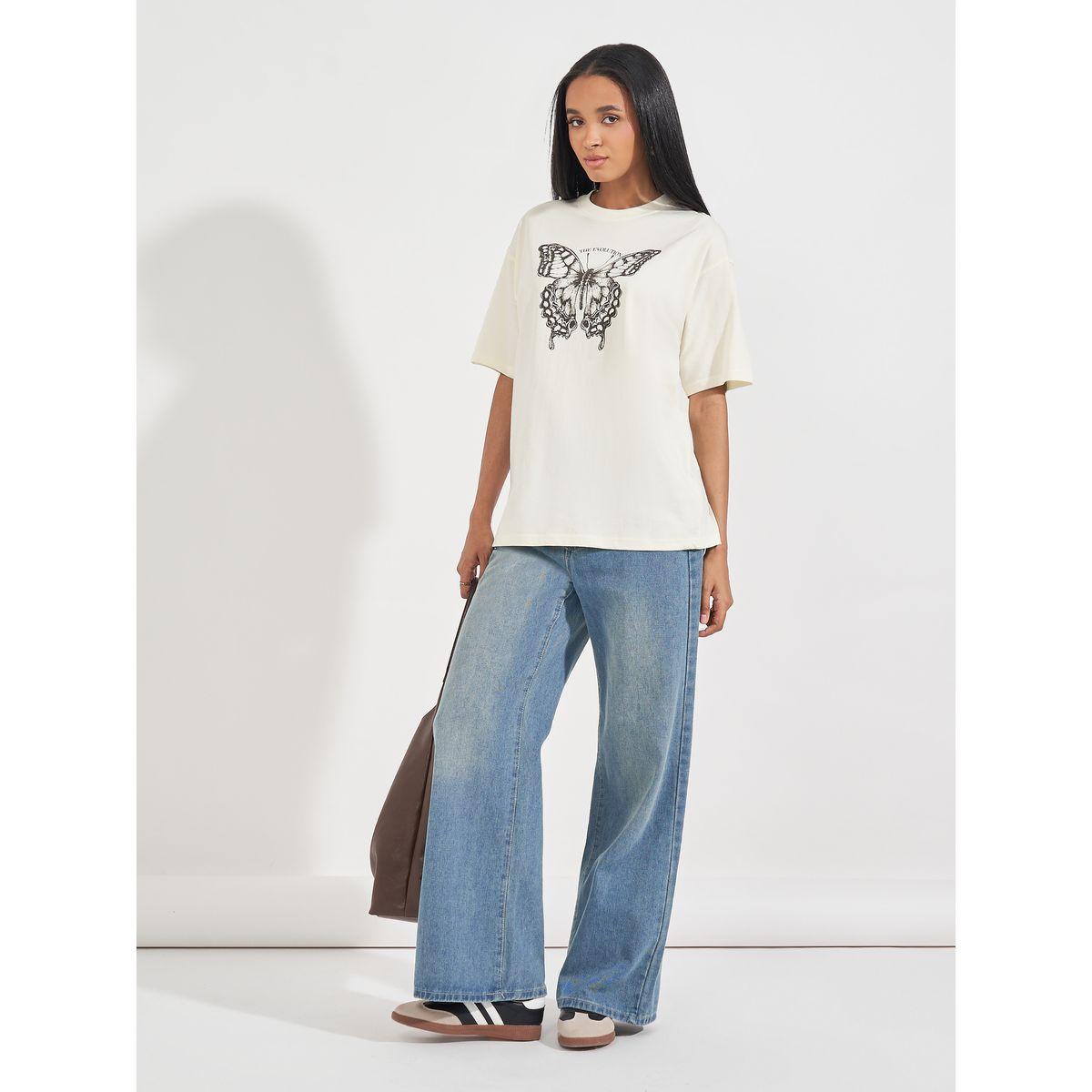 Styli Oversized Butterfly Graphic Print T-Shirt-women-clothing-tshirts-image-2