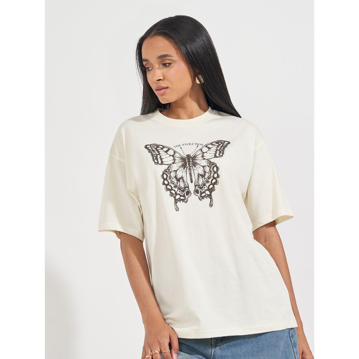 تيشيرت فضفاض مطبع بطبعة جرافيك-women-clothing-tshirts-image-3