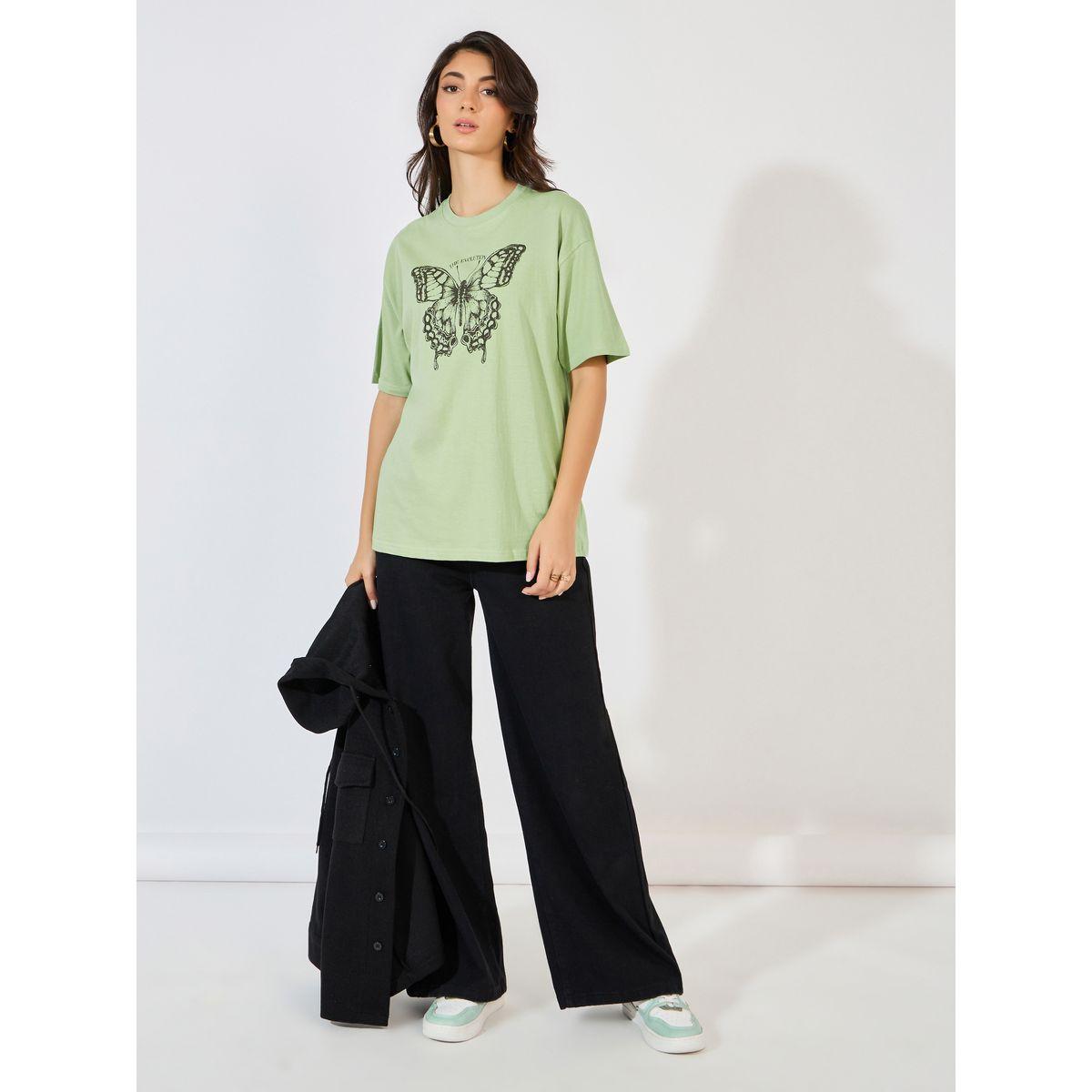 تيشيرت فضفاض مطبع بطبعة جرافيك-women-clothing-tshirts-image-2