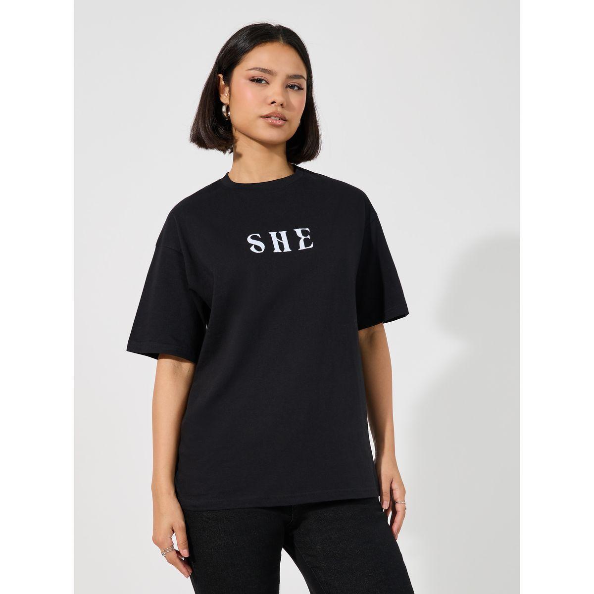 Styli Oversized Embroidered She Slogan T-Shirt-women-clothing-tshirts-image-1