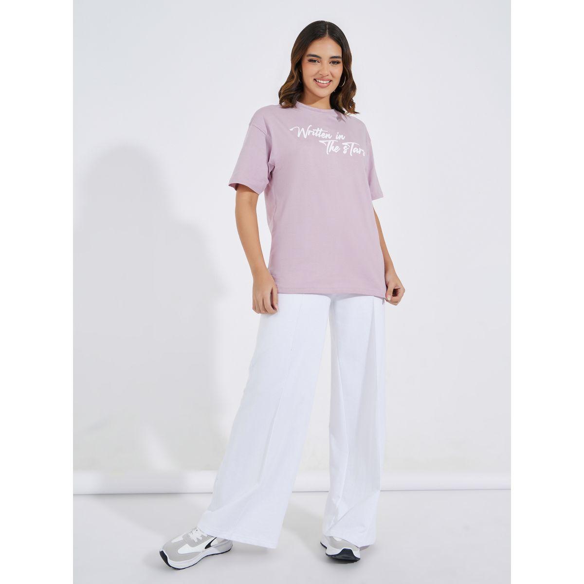 Styli Oversized Written in the Stars Slogan Print T-Shirt-women-clothing-tshirts-image-2
