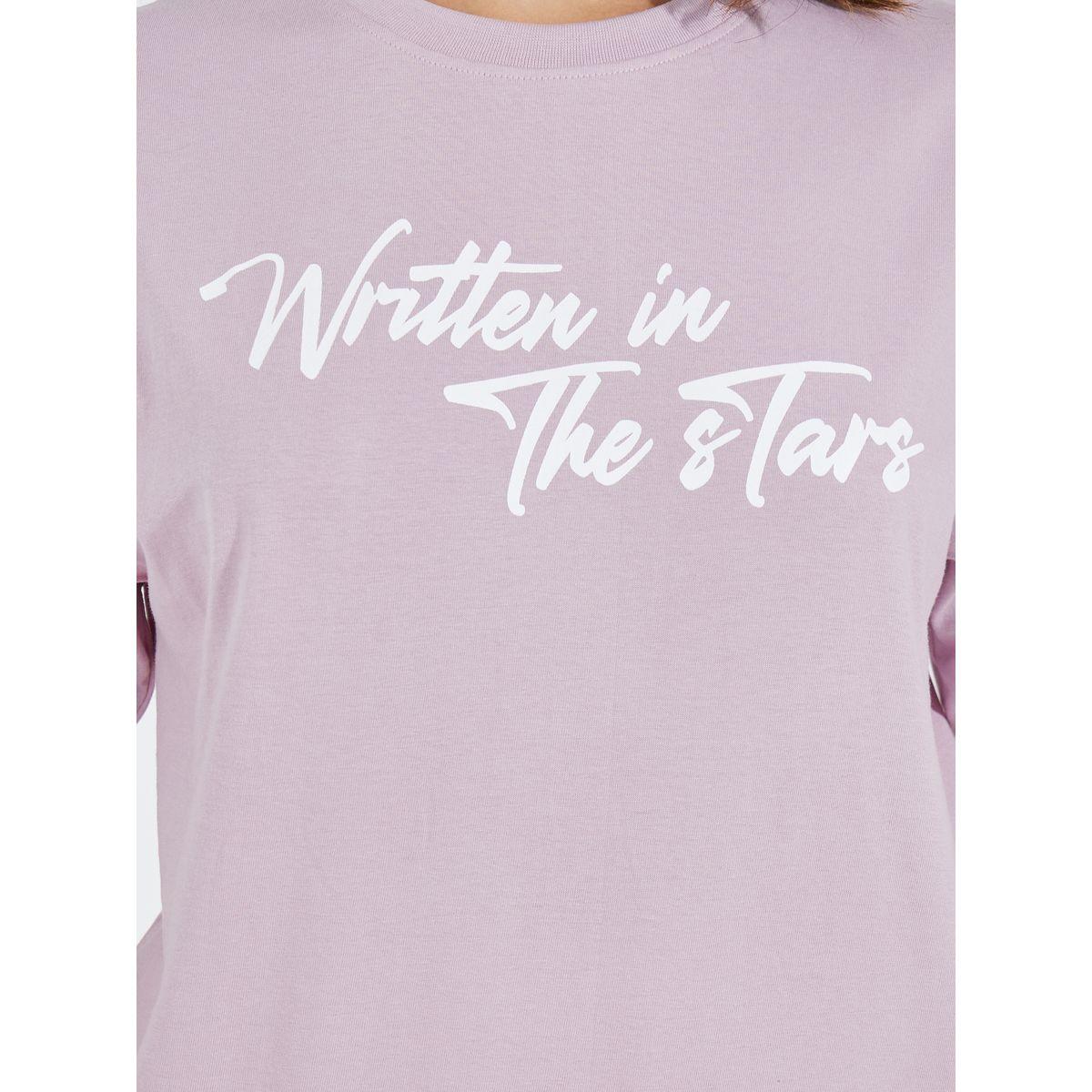 Styli Oversized Written in the Stars Slogan Print T-Shirt-women-clothing-tshirts-image-3