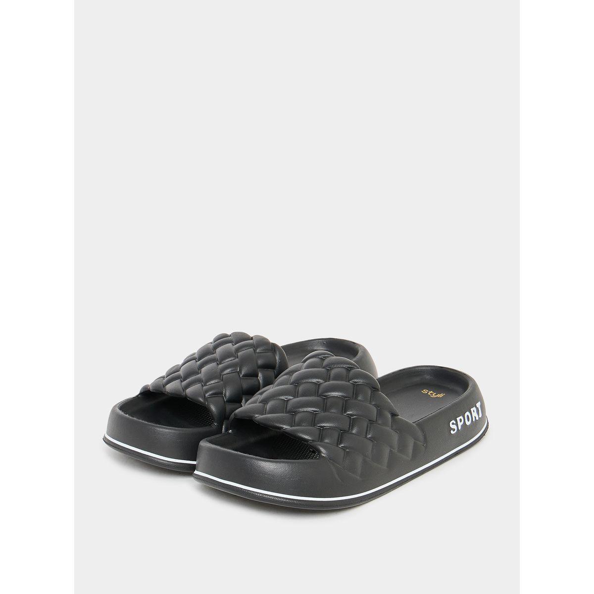 Styli Braided Pattern Strap Slides-women-shoes-flipflopsandslides-image-2