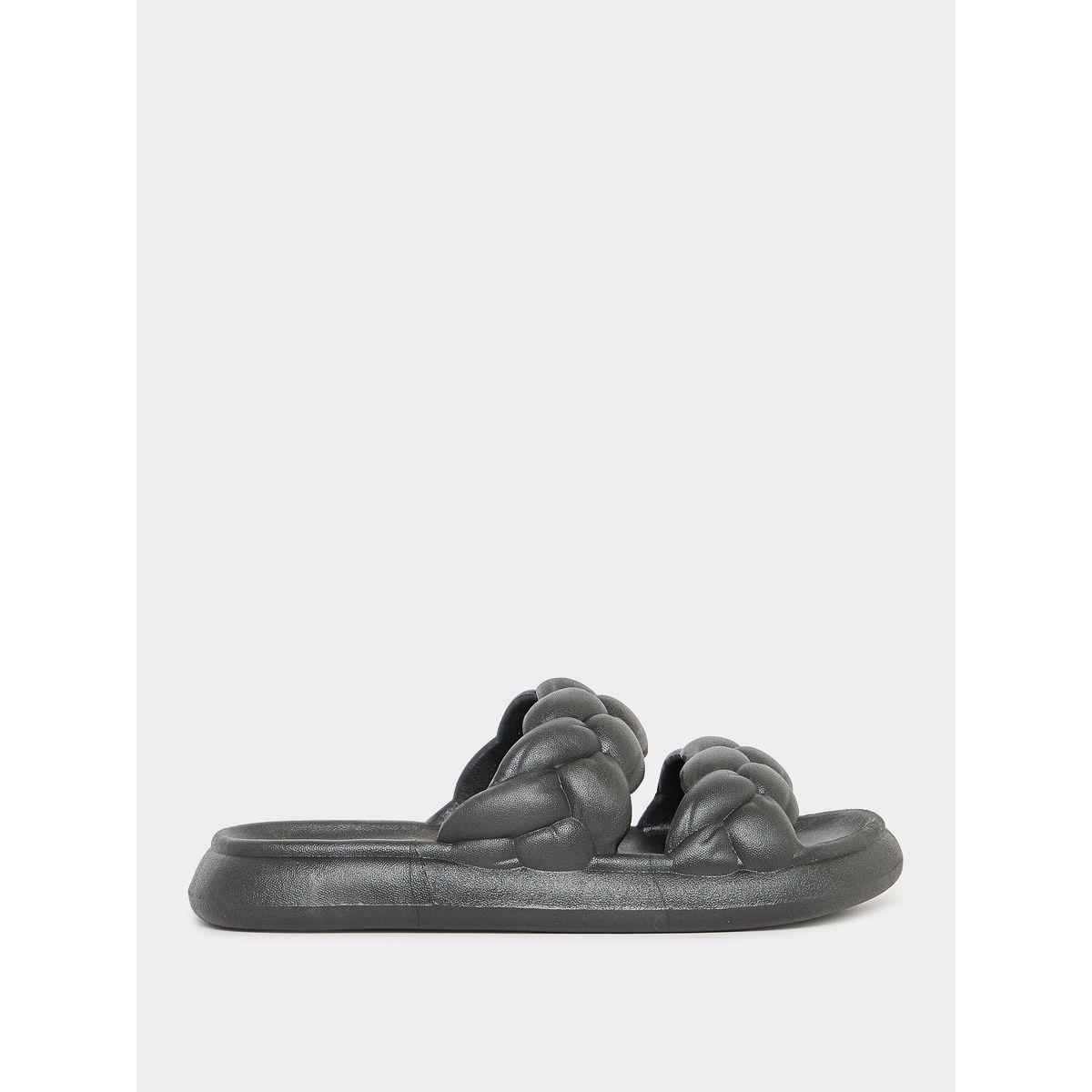 Styli Solid Braided Double Strap Slides-women-shoes-flipflopsandslides-image-1