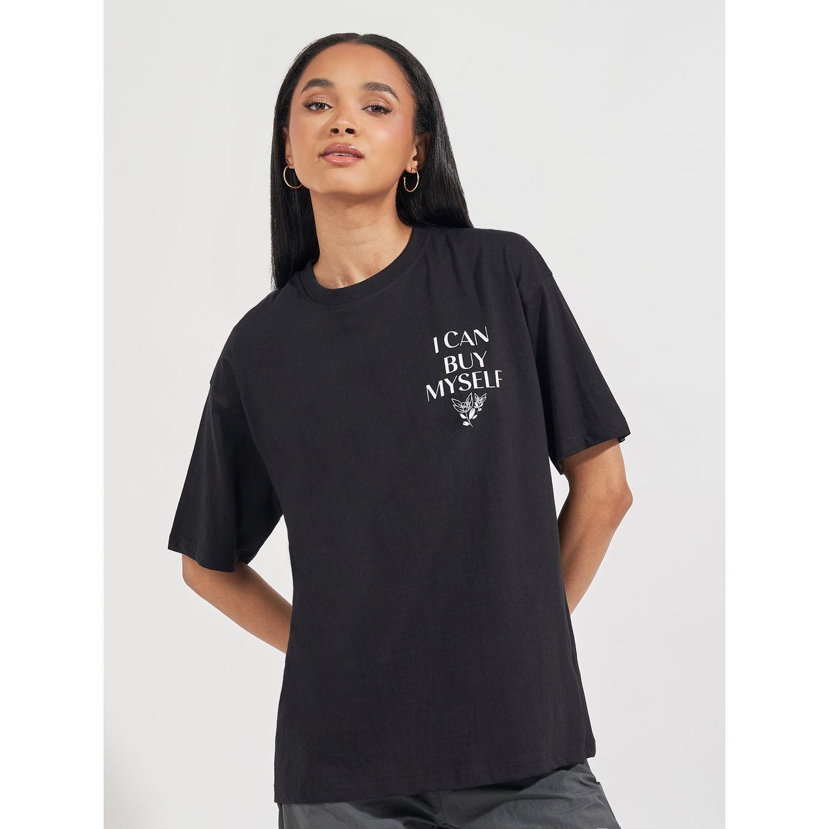 تيشيرت فضفاض مطبع بطبعة كتابة-women-clothing-tshirts-image-1