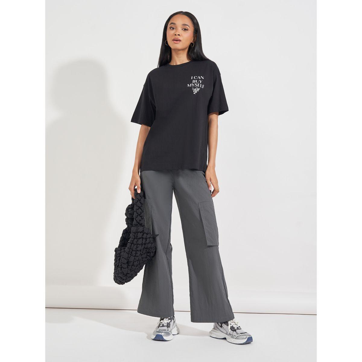 تيشيرت فضفاض مطبع بطبعة كتابة-women-clothing-tshirts-image-2