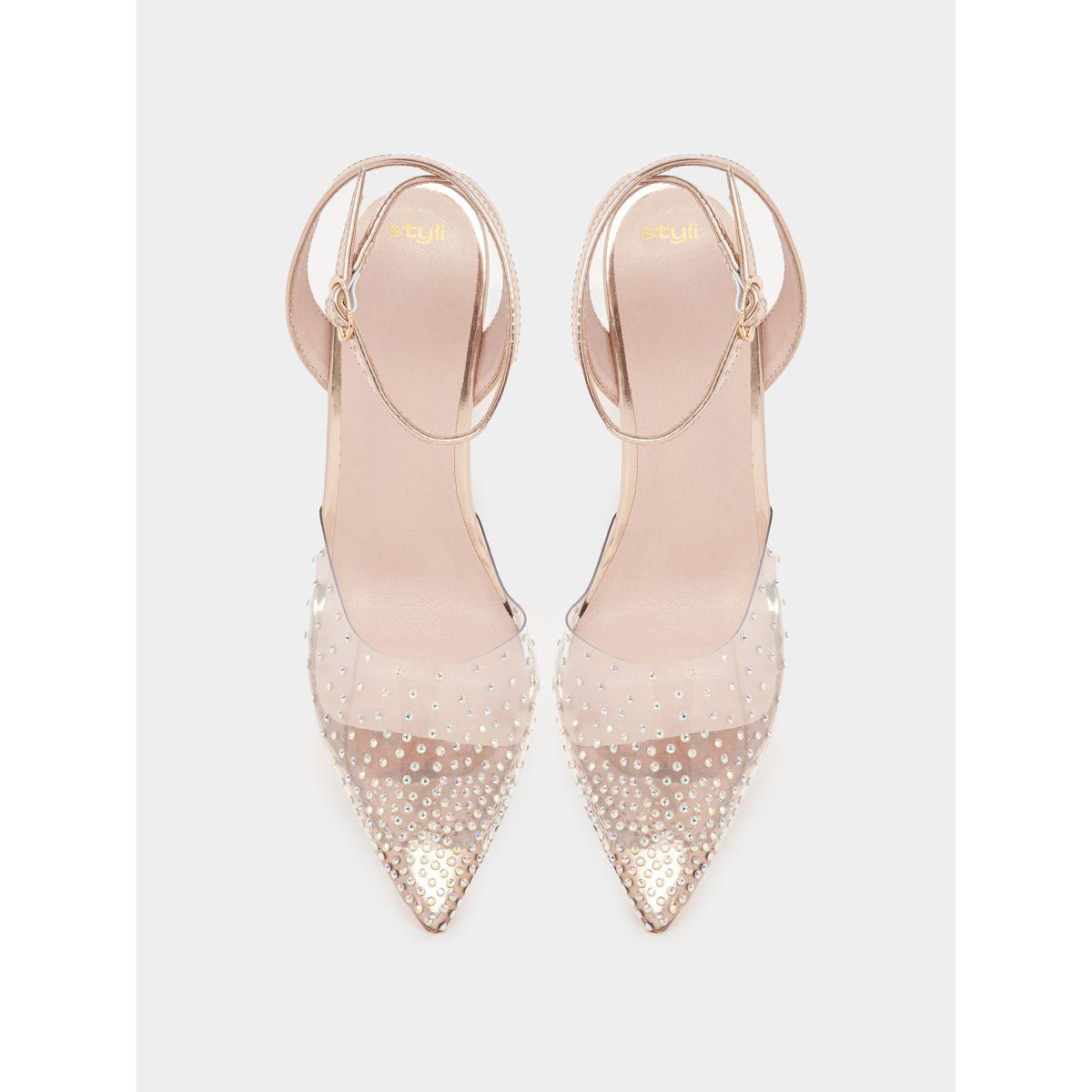 Styli Embellished Ankle Strap Stiletto Pumps-women-shoes-heels-image-5