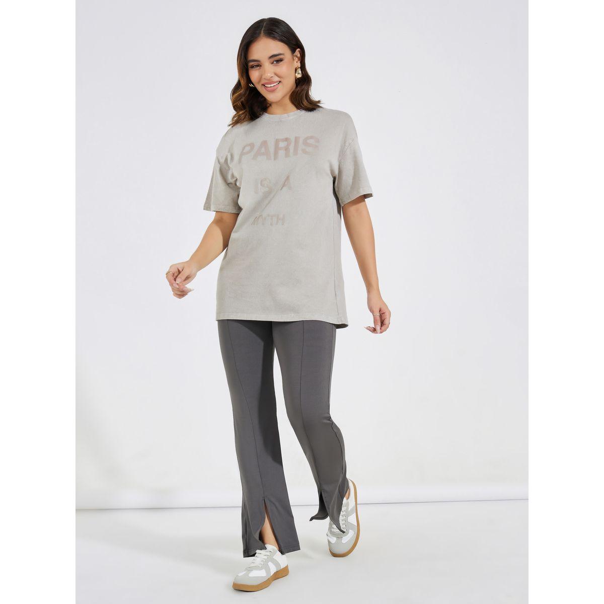 Styli Faded Wash Slogan Print Oversized T-Shirt-women-clothing-tshirts-image-2