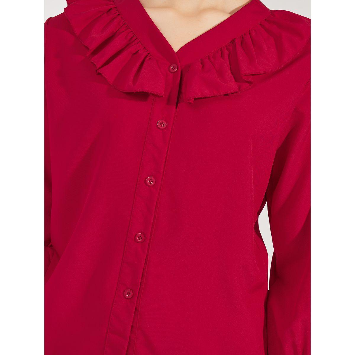 بلوزة سادة باكمام طويلة وكشكش-women-clothing-shirtsandblouses-shirts-image-4