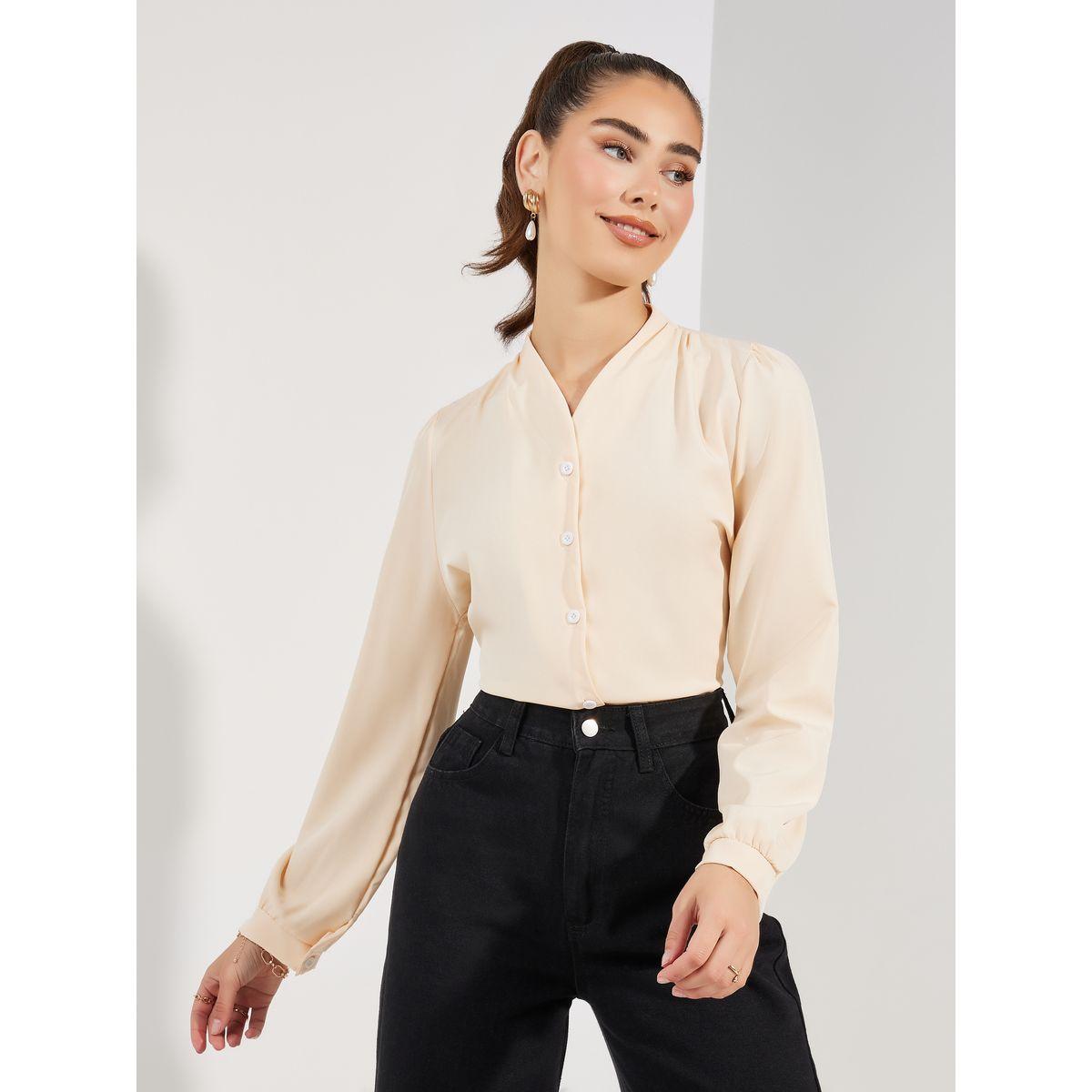 Styli Solid Long Sleeves Regular Fit Shirt-women-clothing-shirtsandblouses-shirts-image-1