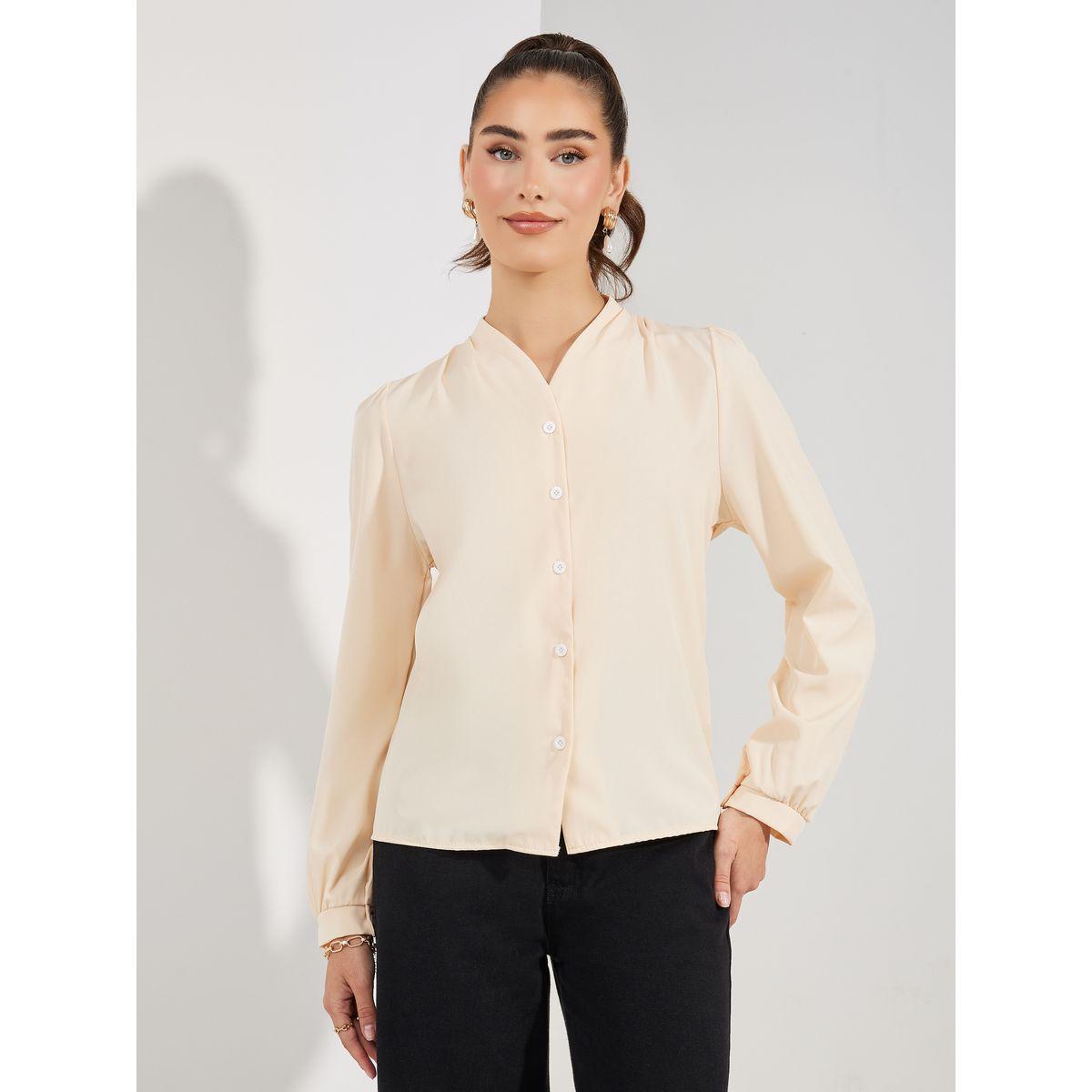 Styli Solid Long Sleeves Regular Fit Shirt-women-clothing-shirtsandblouses-shirts-image-2