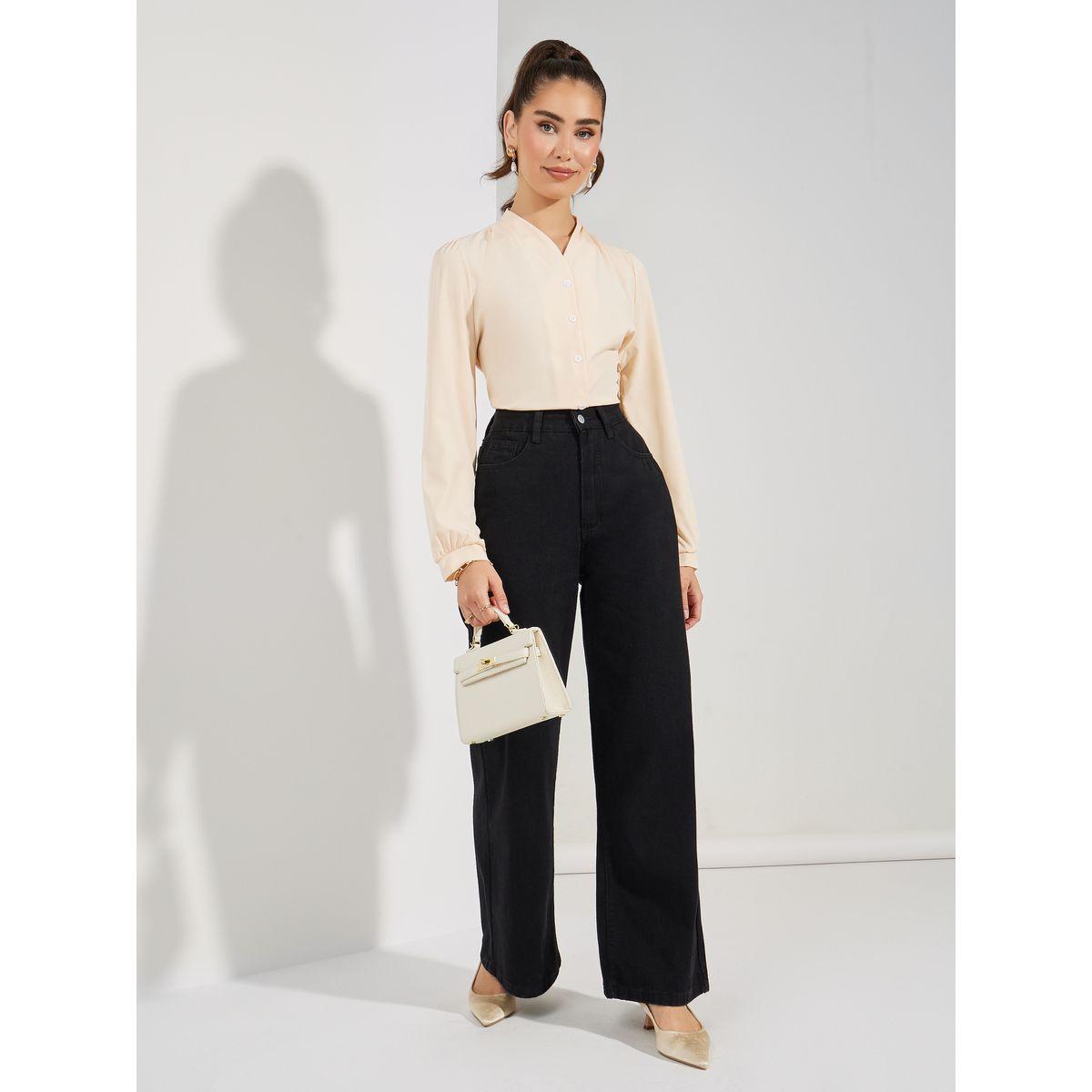 Styli Solid Long Sleeves Regular Fit Shirt-women-clothing-shirtsandblouses-shirts-image-3