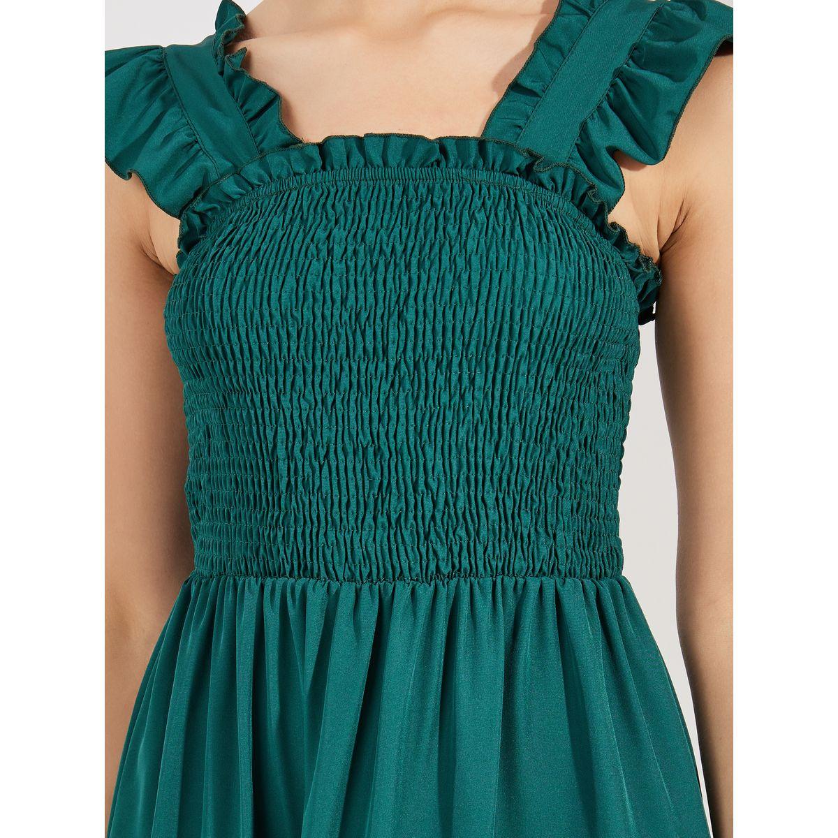 Styli Square Neck Ruffled Sleeve Midi Dress-women-clothing-dresses-image-3
