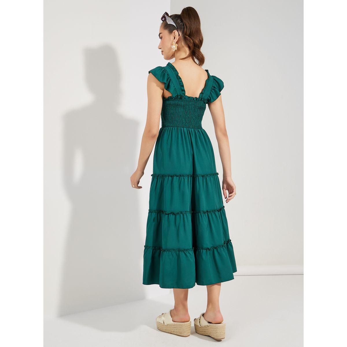 Styli Square Neck Ruffled Sleeve Midi Dress-women-clothing-dresses-image-4