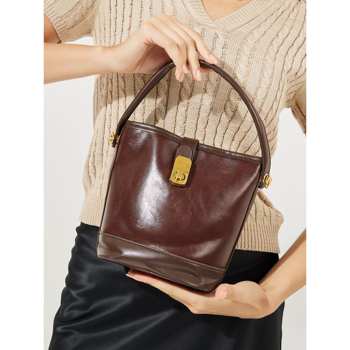 Styli Plain Top Handle Handbag with Turn Lock-women-bagsandwallets-handbags-image-3