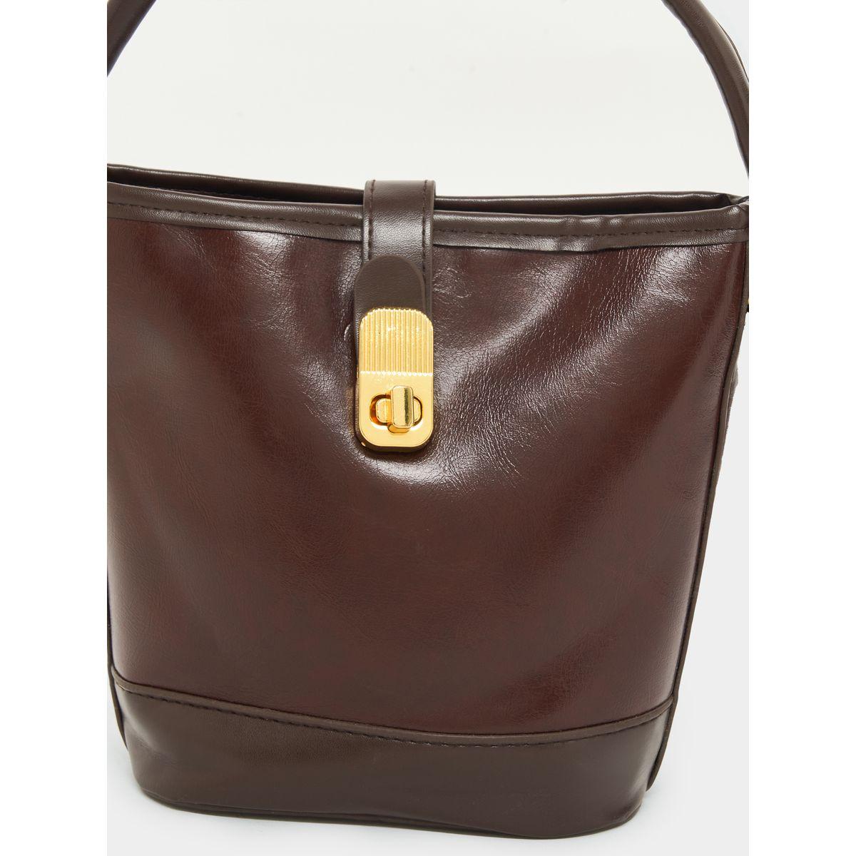 Styli Plain Top Handle Handbag with Turn Lock-women-bagsandwallets-handbags-image-6