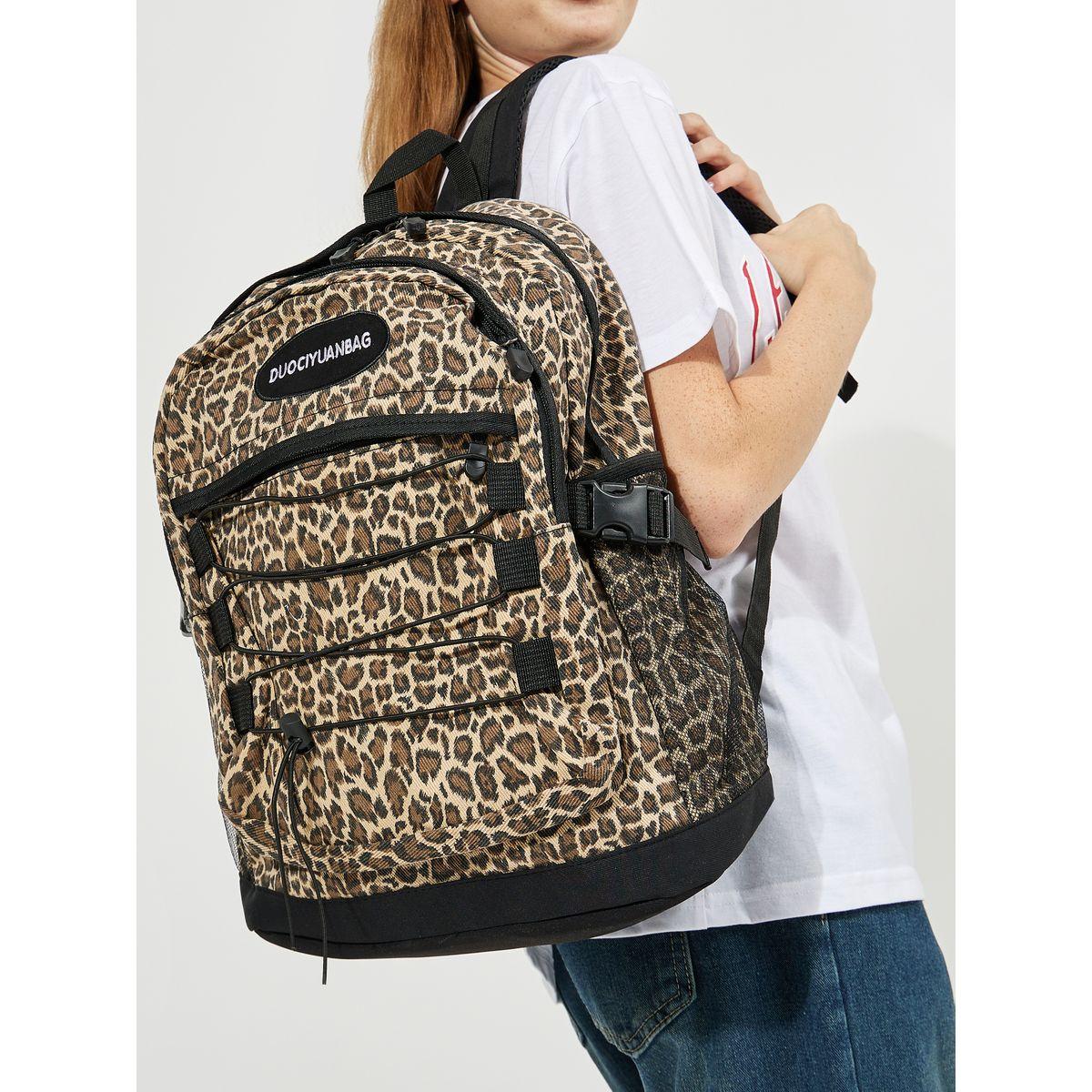 Styli Animal Print Backpack with Zip Closure-women-bagsandwallets-backpacks-image-2