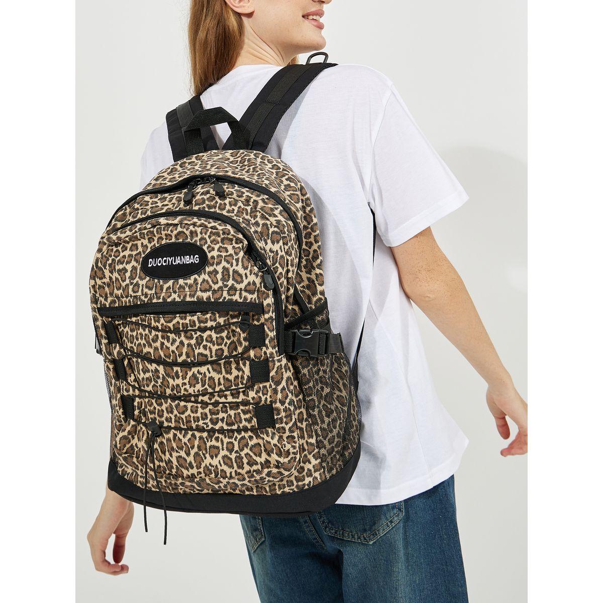Styli Animal Print Backpack with Zip Closure-women-bagsandwallets-backpacks-image-3