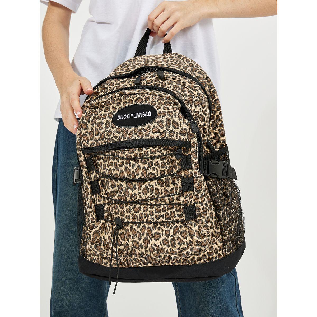 Styli Animal Print Backpack with Zip Closure-women-bagsandwallets-backpacks-image-4