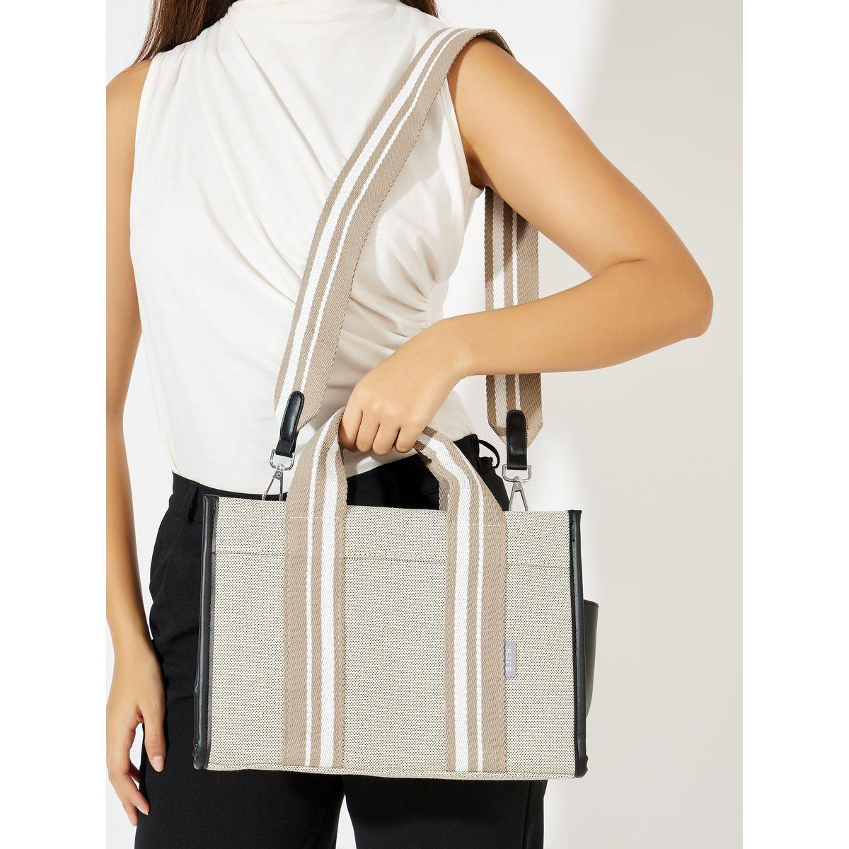 Styli Taping Strap Handbag with Zip Closure-women-bagsandwallets-handbags-image-2