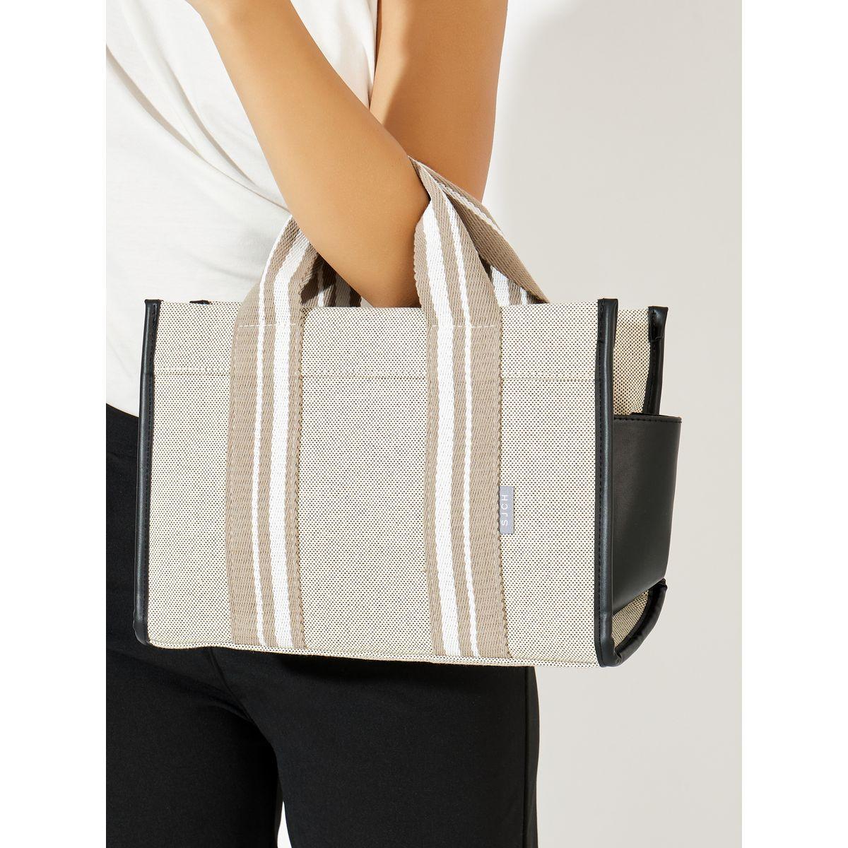 Styli Taping Strap Handbag with Zip Closure-women-bagsandwallets-handbags-image-3