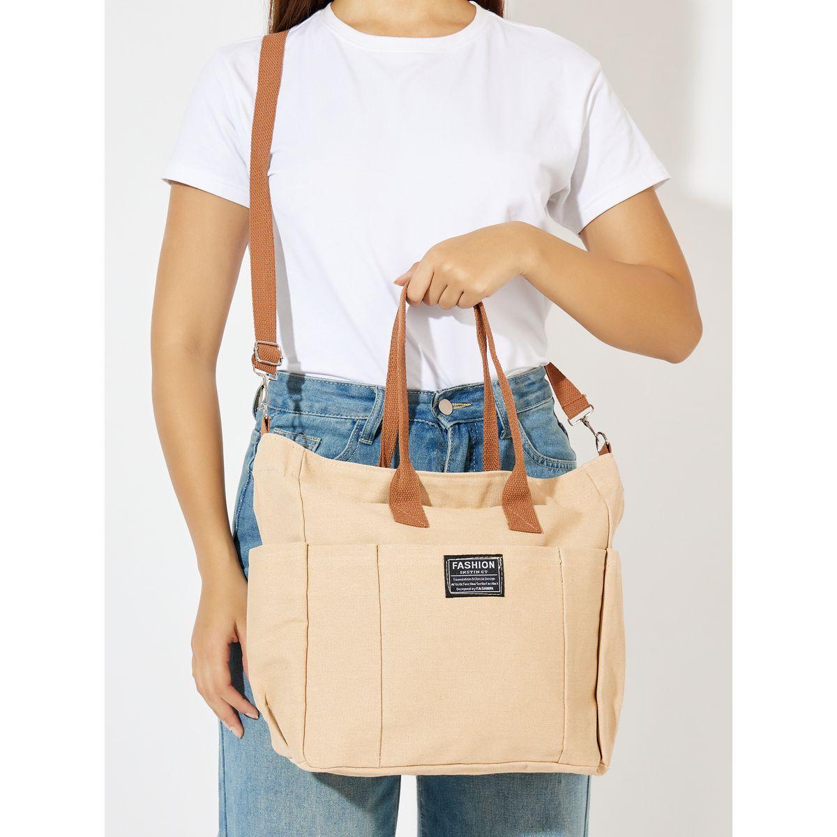 Styli Patch Detail Handbag with Zip Closure-women-bagsandwallets-handbags-image-3