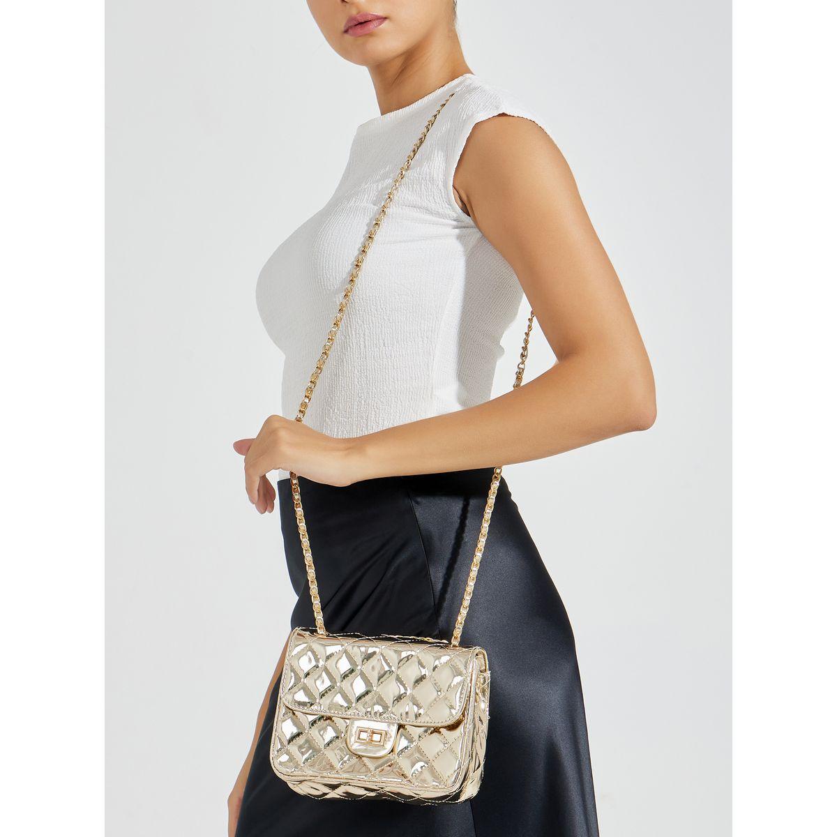 Styli Quilted Shoulder Bag with Adjustable Strap & Coin Pouch-women-bagsandwallets-handbags-image-3
