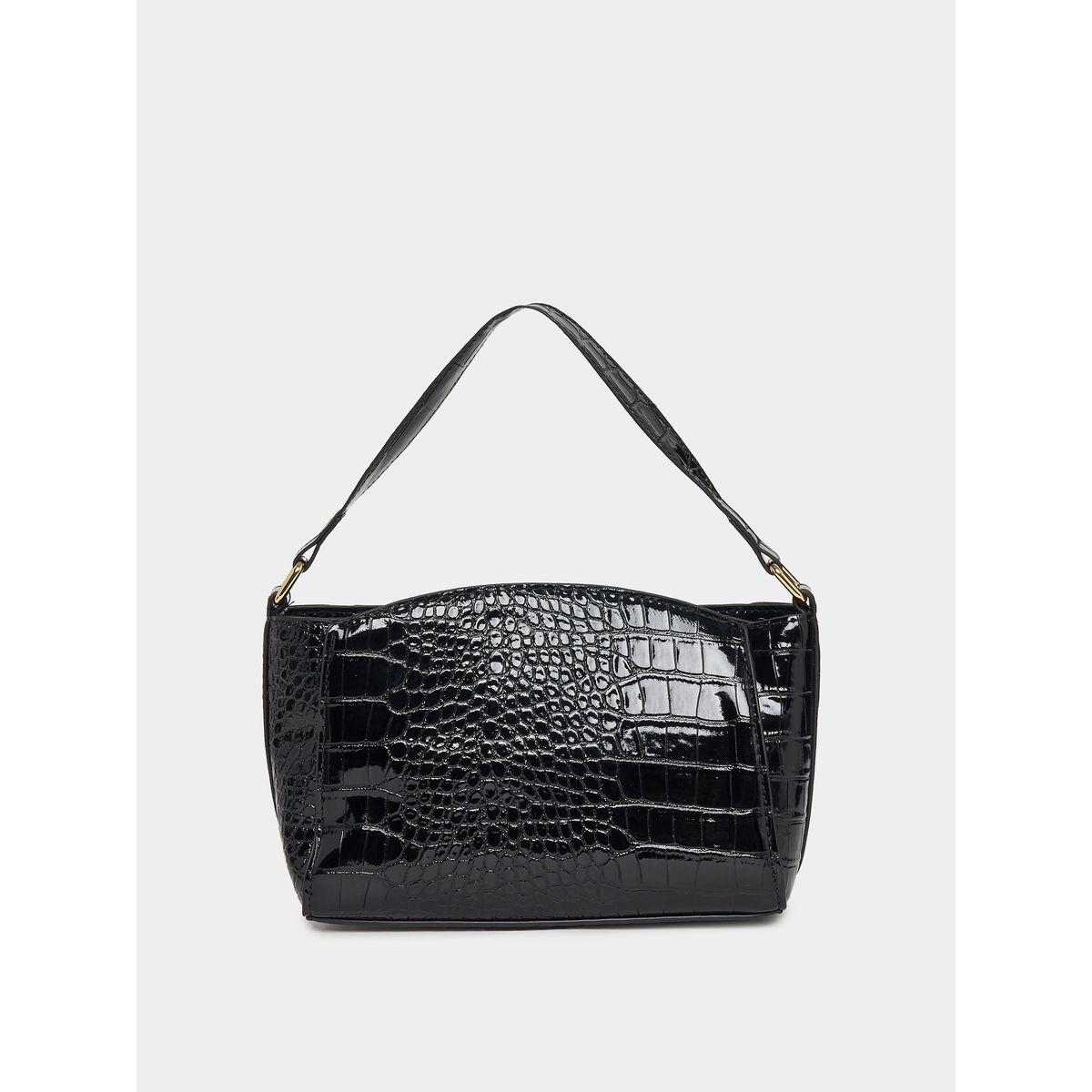 Styli Croc Textured Handbag with Adjustable Strap-women-bagsandwallets-handbags-image-3