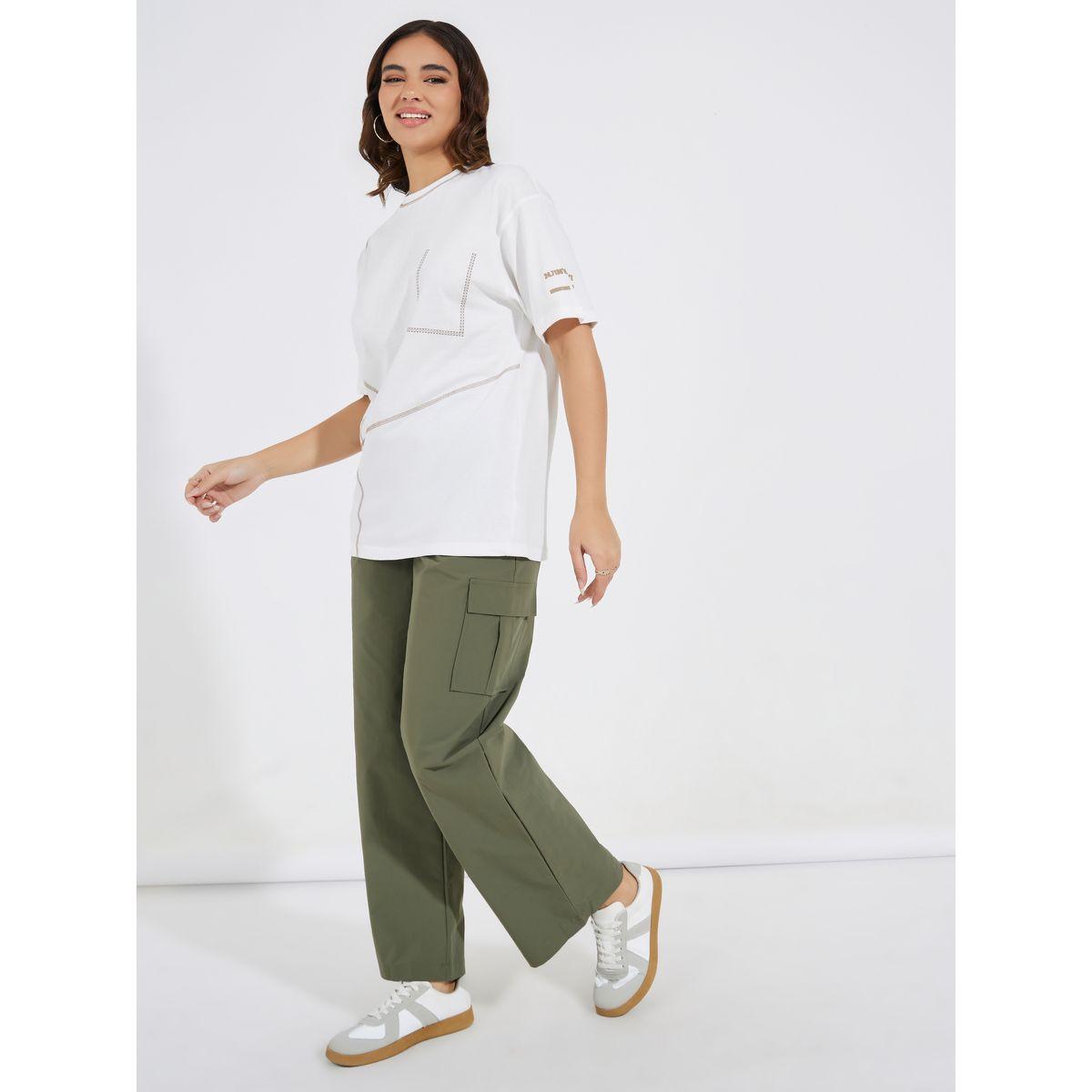 Styli Elevate Jersey Fabric Overlock Stitch Detail T-Shirt-women-clothing-tshirts-image-2