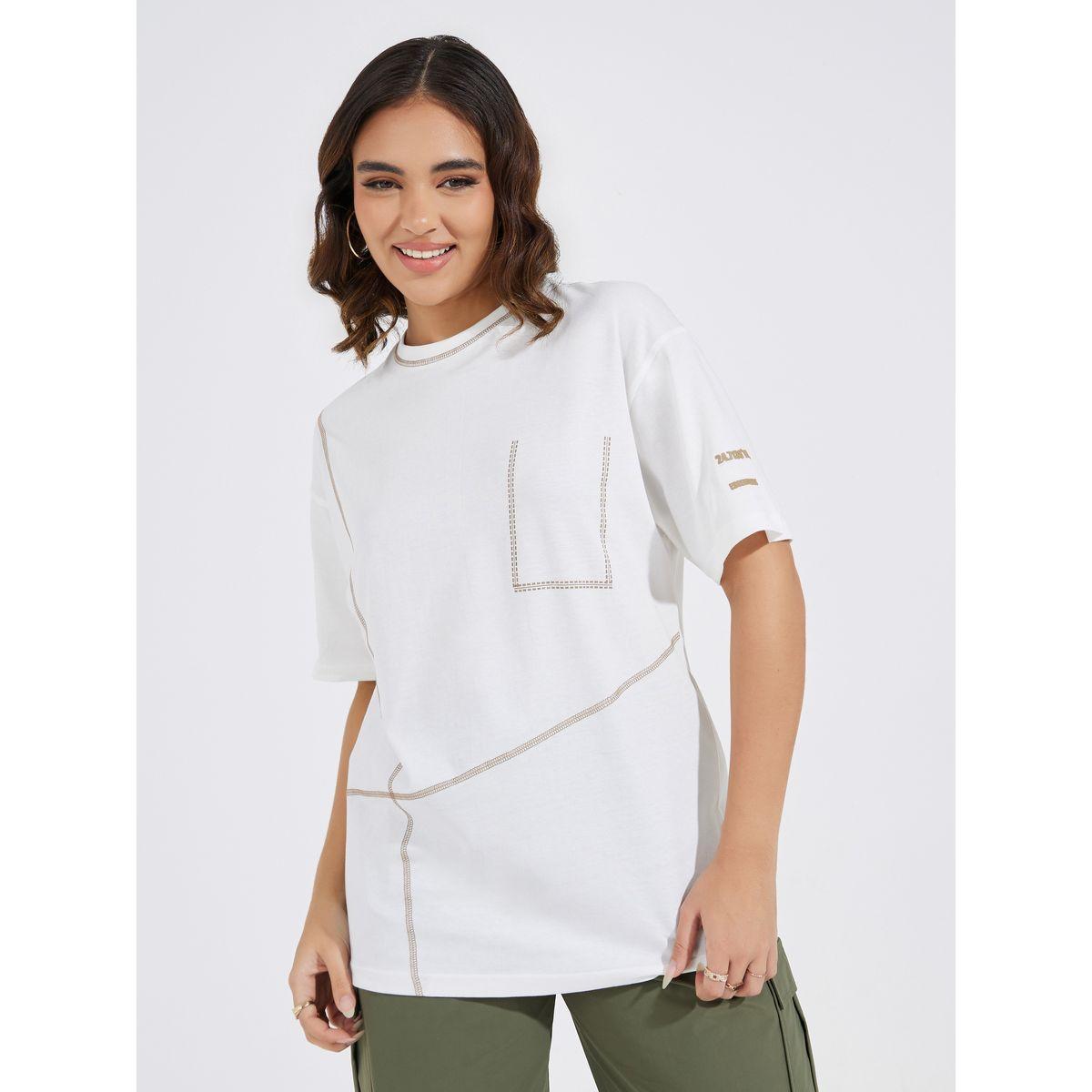 Styli Elevate Jersey Fabric Overlock Stitch Detail T-Shirt-women-clothing-tshirts-image-3
