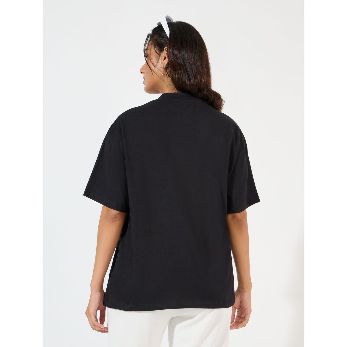 تيشيرت مطبع بكتابة وياقة دائرية-women-clothing-tshirts-image-4