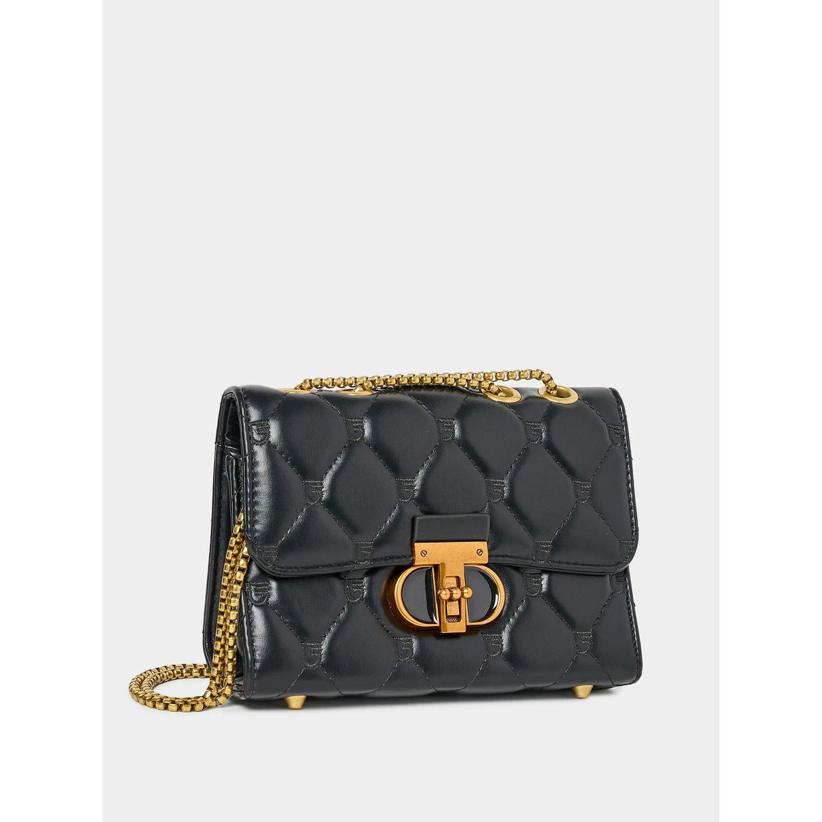 Styli Quilted Shoulder Bag with Chain Strap & Push Lock-women-bagsandwallets-handbags-image-1