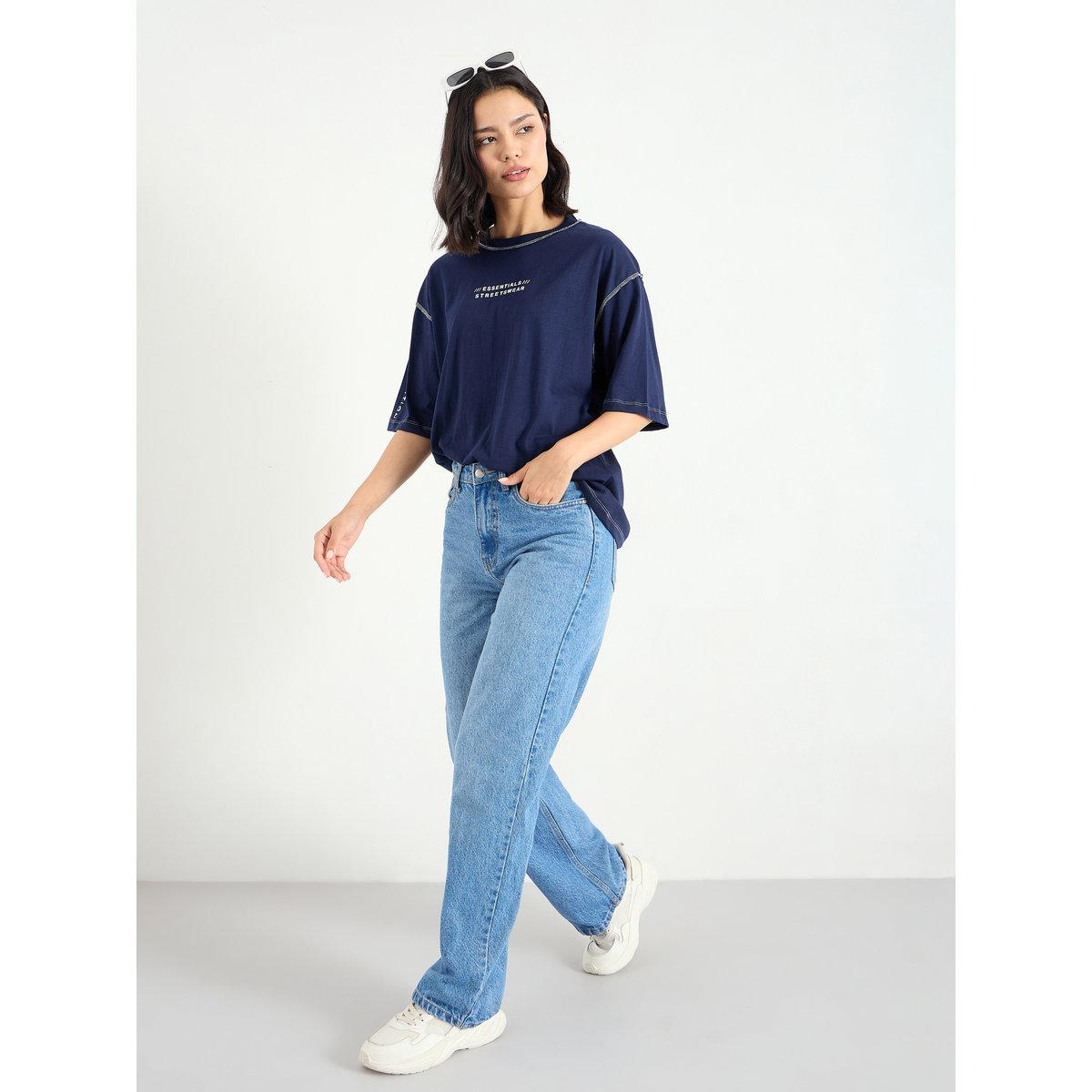 Styli Oversized Overlock Seam Detail Printed T-Shirt-women-clothing-tshirts-image-2