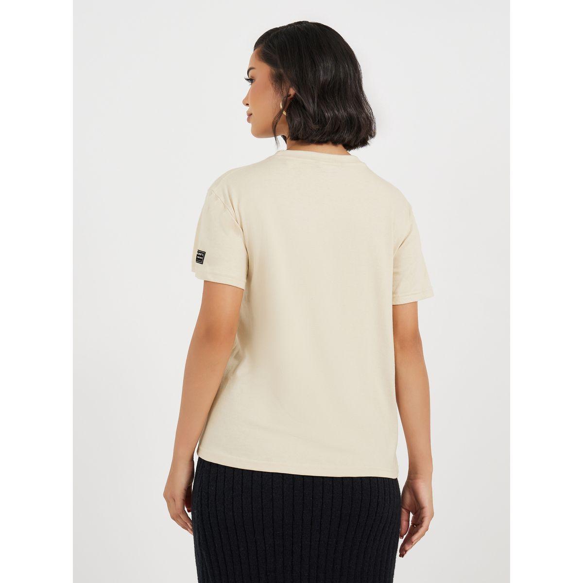 Cotton Jersey Badge Detail T-Shirt-women-clothing-tshirts-image-5