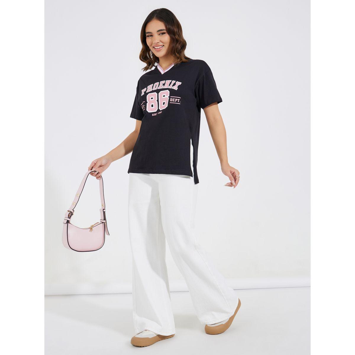 Styli Elevate High-Low Hem Slit Detail Printed T-Shirt-women-clothing-tshirts-image-2
