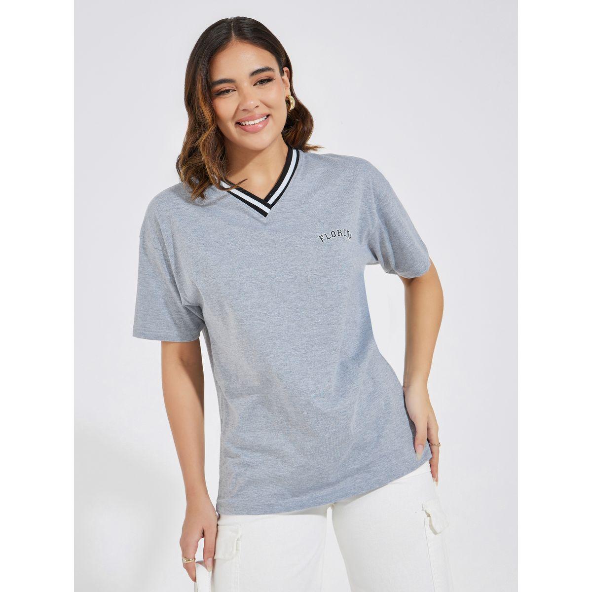 Styli Elevate Regular Fit Florida Print V Neck T-Shirt-women-clothing-tshirts-image-3