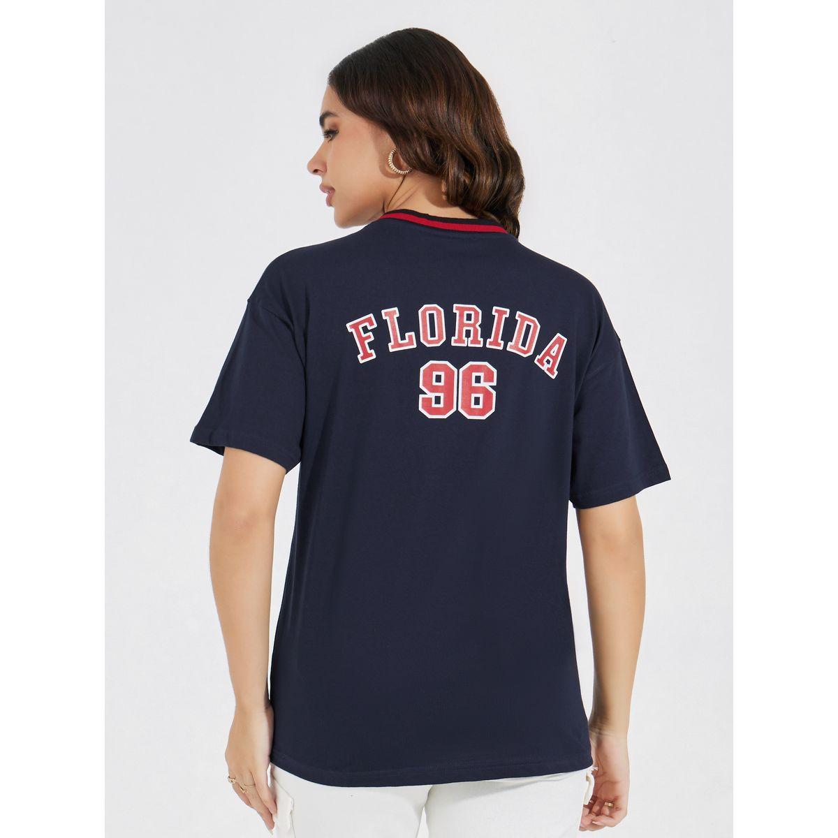 تيشيرت بطبعة فلوريدا مع قصة عادية-women-clothing-tshirts-image-5
