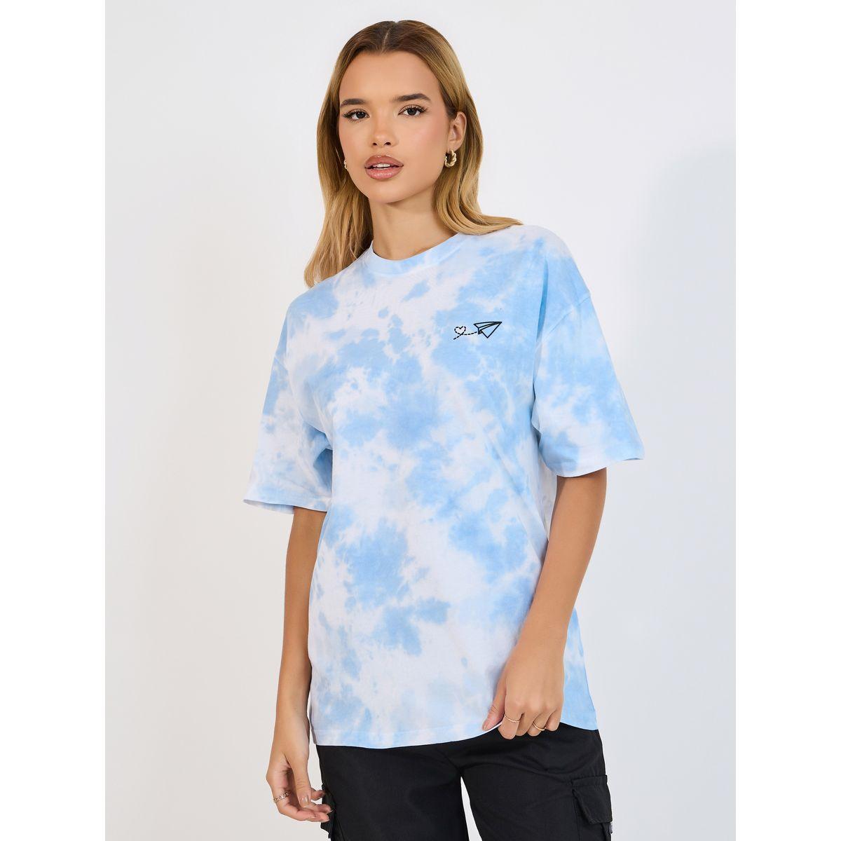 Styli Elevate Tie Dye T-Shirt with Short Sleeves-women-clothing-tshirts-image-1